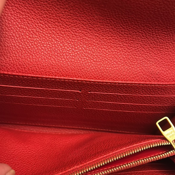 Authentic Louis Vuitton Empreinte Portefeuille Sarah Red/Black Leather Wallet - Picture 13 of 16
